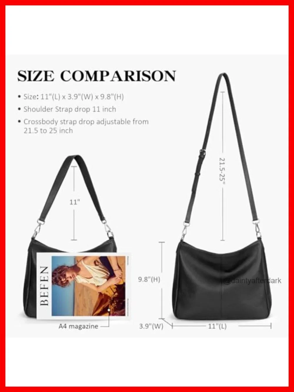 Genuine Leather Hobo Bag Crossbody Shoulder Purse with Detachable Straps